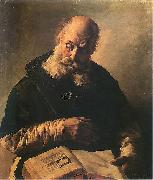 unknow artist Old man with book oil painting reproduction